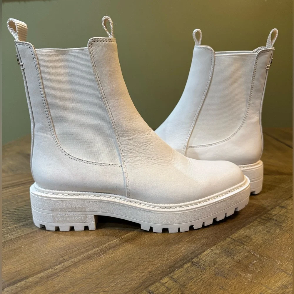 Sam Edelman Modern Ivory “Laguna” Chunky Sole Chelsea Boots Women’s Size 8 - Picture 3 of 16